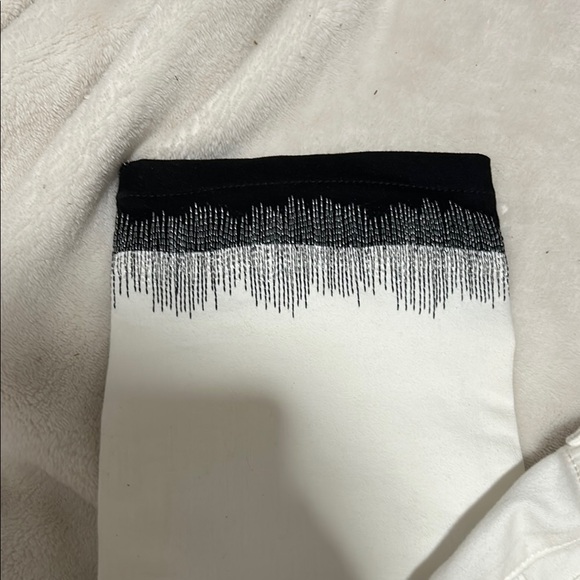 Whbm White Jeans with Black Ombre Hem - Picture 3 of 4